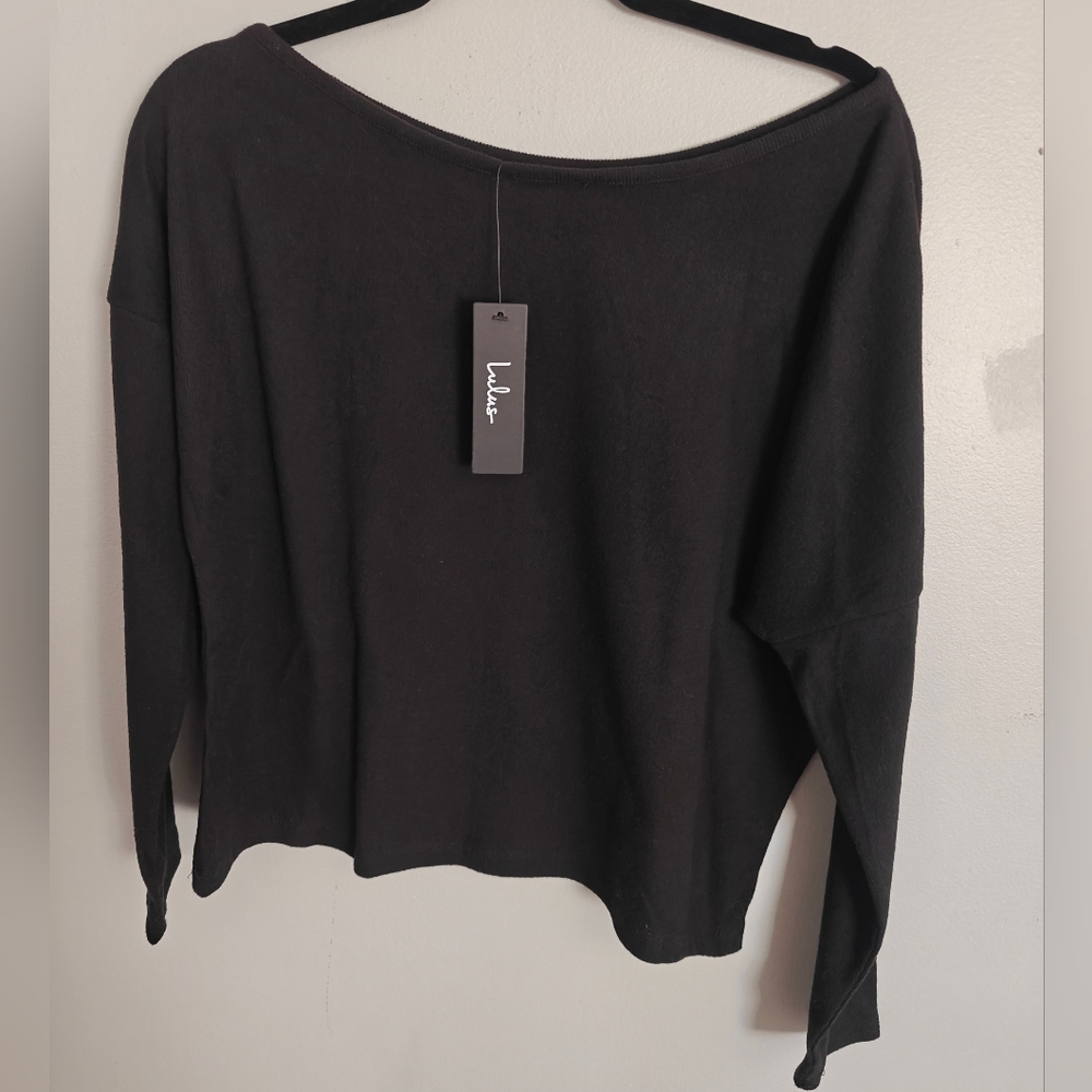 Lulu's Black Ribbed Long Sleeve Sweater - Picture 9 of 13